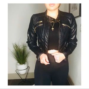 Cropped Leather Jacket